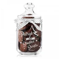 Pojemniki kuchenne - Murrano Grawerowany Słoik Szklany Prezent Na Słodkie Święta SLOIK-013 - miniaturka - grafika 1