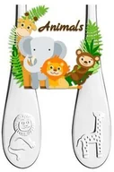 Sztućce dla dzieci - Murrano Zestaw Sztućców Dla Dzieci W Drewnianym Etui Nadruk Aniołki SZT-ANIMALS_DRW-UV-036 - miniaturka - grafika 1