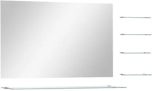 vidaXL Lustro ścienne z 5 półkami, srebrne, 100x60 cm - Lustra - miniaturka - grafika 2
