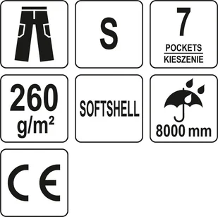 YATO SPODNIE SOFTSHELL CZARNE NA CHŁODNIEJSZE DNI ROZ S YT-79430 - Odzież robocza - miniaturka - grafika 7