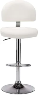 vidaXL Stołek barowy, biały, sztuczna skóra - Taborety i hokery - miniaturka - grafika 3