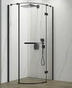 Kabiny prysznicowe - Atrium półokrągła 90x90 Capri Nero QF0309 B - miniaturka - grafika 1