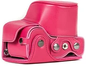 Akcesoria fotograficzne - MegaGear megagear "zawsze gotowa" Sony skórzana torba na aparat  łatwy w instalacji, statyw i pracy w firmie obwodowej akcesoria  kompatybilny z SONY Alpha A6500 |16  50 MM |  , różowy MG1234 - miniaturka - grafika 1