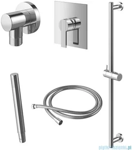 Kohlman Gixs zestaw prysznicowy na drążku chrom QW220GSP4 | - Zestawy prysznicowe - miniaturka - grafika 3