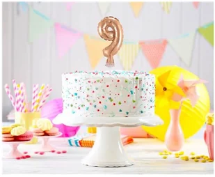 GoDan Balon Foliowy 13 cm Na Patyku Cyfra 9 Złoty Bc-5rz9 - Balony i akcesoria - miniaturka - grafika 3