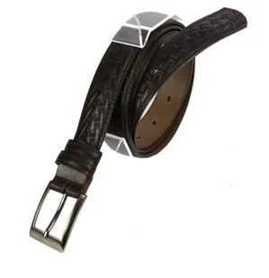 WIREX (PL) Pasek Skórzany Męski WIREX (PL) GŁADKI SZARFOWANY "BIEŻNIK" CZEKOLADOWY 30 mm Skóra Licowa Extra - Paski - miniaturka - grafika 3