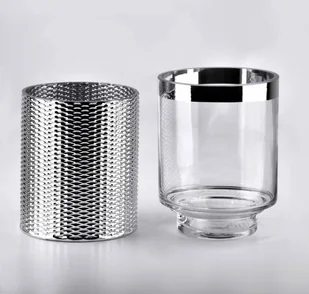 RITA SILVER Świecznik 13x13x29cm HTRD7388 - Świeczniki - miniaturka - grafika 2