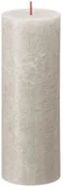 Świece - Bolsius Świeca pieńkowa Rustic Shine szara wys. 19 cm - miniaturka - grafika 1