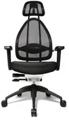Fotele i krzesła biurowe - TOPSTAR Open Art 2010 ergonomiczne krzesło biurowe, z podłokietnikami o regulowanej wysokości, oparcie i zagłówek, kolor czarny - miniaturka - grafika 1