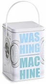 Środki do prania - Zeller Washing Machine, metalowa skrzynka na proszek do prania, dekoracja, ok. 15 x 15 x 21 cm. - miniaturka - grafika 1