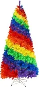 Choinki - Costway Sztuczna choinka świąteczna tęczowa 210cm CM22830 - miniaturka - grafika 1