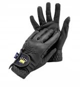 Rękawiczki jeździeckie - Rękawiczki Eq.queen Bali antypoślizgowe czarne M - miniaturka - grafika 1