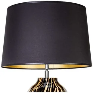 4concepts Klasyczna LAMPA stołowa GRANADA L208162240 abażurowa LAMPKA stojąca do salonu czarna złota L208162240 - Lampy stojące - miniaturka - grafika 2