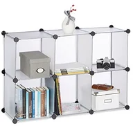 Regały - Relaxdays system regałów z 6 półkami, regał stojący regał otwarte, wtykowe z tworzywa sztucznego, wys. x szer. x gł.: 65 x 96 x 32 cm, różne. Kolory 10021958_50 - miniaturka - grafika 1