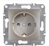 Gniazdka elektryczne - Schneider Asfora gniazdo Schuko podtynkowe pojedyncze z przesłonami brązowe EPH2900269 - miniaturka - grafika 1