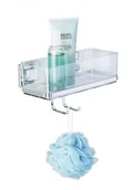 Półki łazienkowe - Wenko Półka łazienkowa z haczykami Vacuum-Loc 22694100 - miniaturka - grafika 1