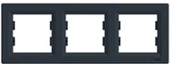 Klawisze i ramki - Schneider Electric Ramka potrójna Asfora pozioma antracyt EPH5801371 - miniaturka - grafika 1