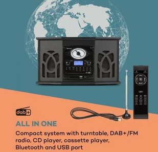 Auna NR-620 DAB Czarne Drewno (MG-NR-620-DAB) - Wieże - miniaturka - grafika 3