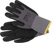 Rękawice robocze - RĘKAWICE OCHRONNE NYLONOWE POWLEKANE SPIENIONYM NITRYLEM Z ANTYPOŚLIZGOWYM NAKROPIENIEM ROZMIAR 9 YT-74758 - miniaturka - grafika 1