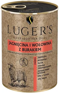 Luger's Korzystny pakiet: Luger's, karma mokra, 24 x 400 g - Jagnięcina i wołowina z burakiem - Mokra karma dla psów Luger's Korzystny pakiet: Luger's, karma mokra, 24 x 400 g - Jagnięcina i wołowina z burakiem - Mokra karma dla psów - miniaturka - grafika 1