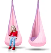 Fotele ogrodowe wiszące - Neo-Sport Kokon fotel wiszący Neo-Sport jasnoróżowy 110004 - miniaturka - grafika 1