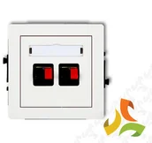 Gniazdka elektryczne - Karlik DECO Mechanizm gniazda głośnikowego 2 podwójnego biały mat 25DGG-2 25DGG-2/KRL - miniaturka - grafika 1