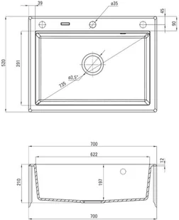 Deante ERIDAN ZQE T103 antarcyt - Zlewozmywaki - miniaturka - grafika 5