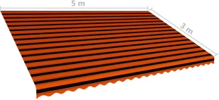 vidaXL Tkanina do markizy, pomarańczowo-brązowa, 500 x 300 cm vidaXL - Markizy - miniaturka - grafika 5