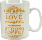 Kubki - NoName kubek do kawy Dream 500 ml porcelana biały/złoty twm_987760 - miniaturka - grafika 1