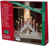 Sprzęt do nurkowania - Konstsmide 2260  255 drewniany świecznik, z czerwonymi/białymi szlifowania, lakierowany na biało/do użytku wewnątrz pomieszczeń (IP )/230 V wewnętrzny/7 przejrzysta/białe żarówki przewód 7318302602550 - miniaturka - grafika 1