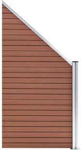 vidaxl Ogrodzenie WPC, 2 panele kwadratowe, 1 skośny, 619x186 cm, brąz 3053217 - Ogrodzenia - miniaturka - grafika 11
