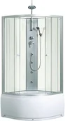 Kabiny prysznicowe - Novoterm Kabina półokrągła z hydromasażem 90x90 Karolina WH z brodzikiem KAROLINA90_WH - miniaturka - grafika 1