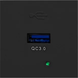 NOEN USBQ, port modułowy 45x45mm z ładowarką USB quick charge 3A/5V 2A/9V 1,5A/12V, czarny OR-GM-9010/B/USBQ - Listwy zasilające NOEN USBQ, port modułowy 45x45mm z ładowarką USB quick charge 3A/5V 2A/9V 1,5A/12V, czarny OR-GM-9010/B/USBQ - Listwy zasilające - miniaturka - grafika 1