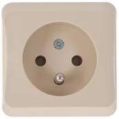 Wyłączniki światła i elektryczne - Schneider Electric Gniazdo pojedyncze 2P + Z PRIMA beżowy - miniaturka - grafika 1