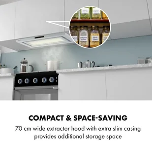 Klarstein Lumiera 70 Biały (CGCH2-Lumiera) - Okapy kuchenne - miniaturka - grafika 2