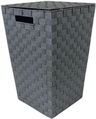 Kosze na bieliznę - JVL kosz na pranie, kształt stożkowaty, chowane uchwyty, kolor szary 35-13-310G - miniaturka - grafika 1