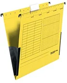 Teczki i skoroszyty - FALKEN Teczka zawieszkowa z płóciennym bokiem Falken Unireg opakowanie 5 szt. Wyprodukowano w Niemczech. Tekturowa A4 z plastikową fiszką żółta Idealna do kartoteki do biur i urzędów. Błękitny Anioł 11288032 - miniaturka - grafika 1