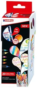 Edding 1340 zestaw flamastrów wodnych z pędzelkami, z różnymi końcówkami, ułożone kolorami, idealne do kaligrafii, rysowania, mangi, ręcznego pisania listów 4-CH-20 - Przybory szkolne - miniaturka - grafika 2