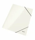 Teczki i skoroszyty - Leitz TECZKA KARTONOWA Z GUMKĄ BIAŁY PERŁOWY - miniaturka - grafika 1
