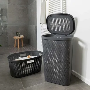 Curver Kosz na pranie do magla Infinity 59L ciemno-szary Recycled 245662 - Kosze na bieliznę - miniaturka - grafika 3