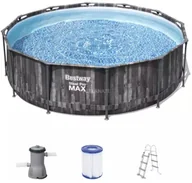 Baseny ogrodowe - Bestway 5614X basen zewnętrzny naziemny Basen ramowy W kształcie okręgu 9150 l Drewno 6942138984170 - miniaturka - grafika 1