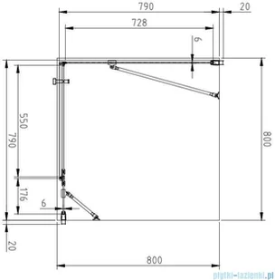 Omnires Manhattan 80x80 ADC80X-A+ADR80X - Kabiny prysznicowe - miniaturka - grafika 2