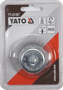 YATO SZCZOTKA CZOŁOWA Z TRZPIENIEM 50MM INOX NA WIERTARKĘ YT-47497 - Frezy - miniaturka - grafika 3