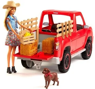 Mattel Barbie Auto Samochód Dla Lalki Pickup i Lalka Farmerka GFF52 A3b^ - Akcesoria dla lalek - miniaturka - grafika 2