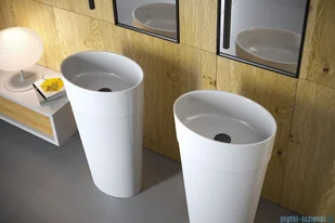 Besco Uniqa Glam Złota umywalka wolnostojąca 32x46x84cm #UMD-U-WGZ | - Umywalki - miniaturka - grafika 4