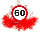 Gadżety dla niej i dla niego - Folat Tiara "Urodziny 60 znak", srebrno czerwona FL28860 - miniaturka - grafika 1