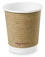 Naczynia i sztućce jednorazowe - Vegware Siła vegware VDW-8 z podwójnymi ścianami Cup, 8 oz, brązowy VDW-8 - miniaturka - grafika 1