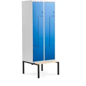 Szafki BHP - AJ Produkty Szafa ubraniowa typu Z, z ławeczką - miniaturka - grafika 1