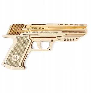 Ugearsmodels Pistolet Wolf-01 - model mechaniczny do składania - fornir - 62 elementy - Ugearsmodels 70047 UGE-19224 - Zabawki konstrukcyjne - miniaturka - grafika 4