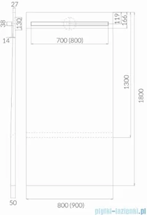 Schedpol Schedline brodzik posadzkowy podpłytkowy z odpływem liniowym 130+50x90x5/12cm 10ST.1S1-90180 - Syfony - miniaturka - grafika 2